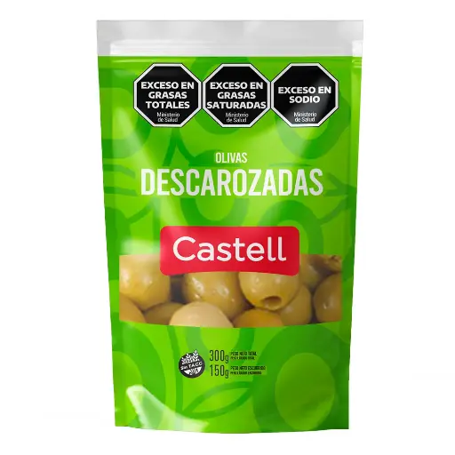 [100839] Aceitunas Verdes Descarozadas Castell D/P x150g (x12)