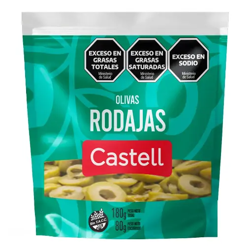 [100841] Aceitunas Verdes en Rodajas Castell D/P x80g (x16)