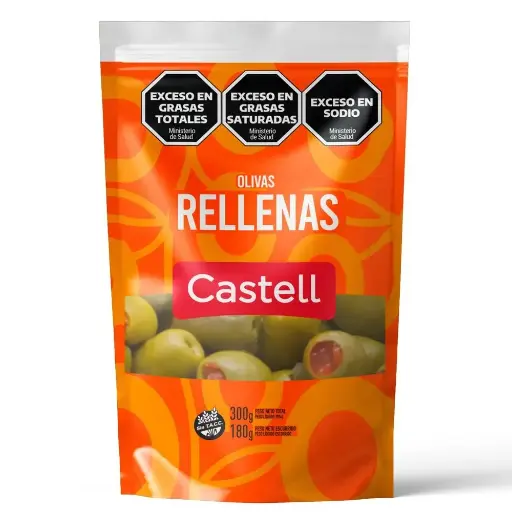 [100844] Aceitunas Verdes Rellenas Castell D/P x180g (x12)