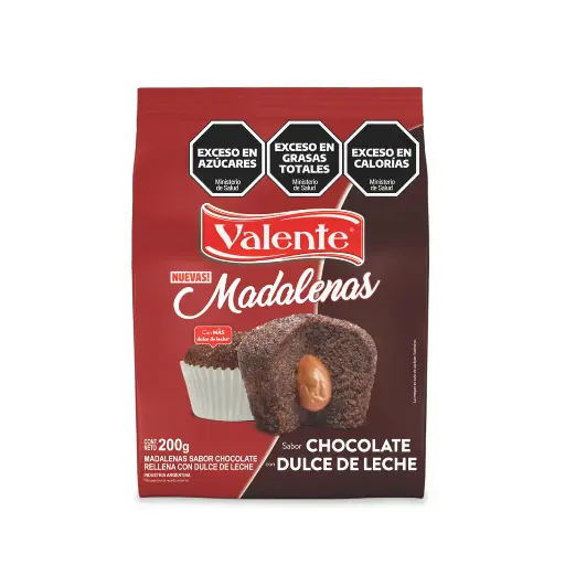 [100860] Madalenas Chocolate con Dulce de Leche Valente x200g (x14)