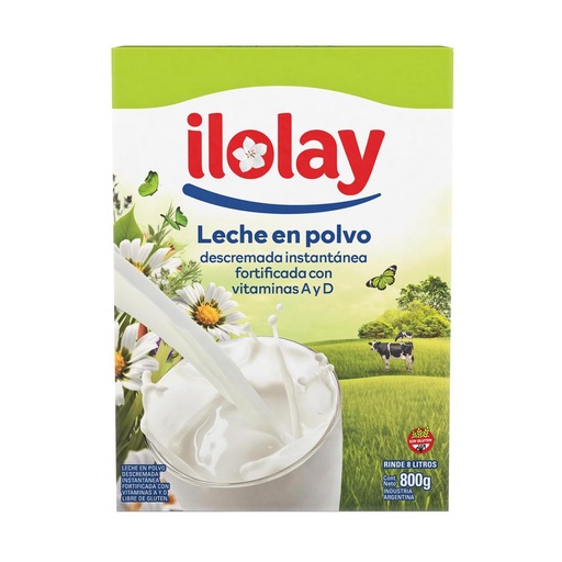 [100873] Leche en Polvo Ilolay Descremada x800g (x12)