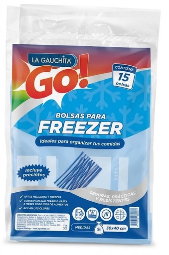 [100924] Bolsas Freezer La Gauchita 30cm x 40cm x15u (x25)
