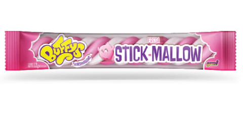 [100976] Malvavisco Buffys Stick Mallow Fresa x12g (10x32)