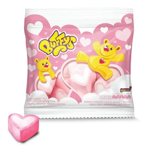 [100978] Malvavisco Buffys Corazón Fresa x20g (x72)