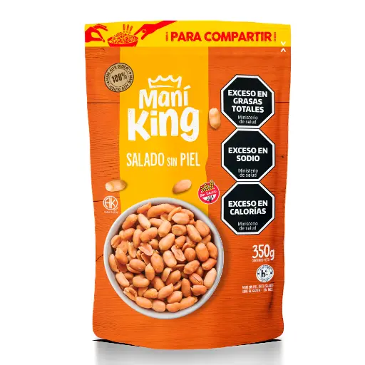 [101033] Maní King Frito Salado sin Piel x350g (x20)