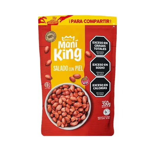 [101034] Maní King Frito Salado con Piel x350g (x20)
