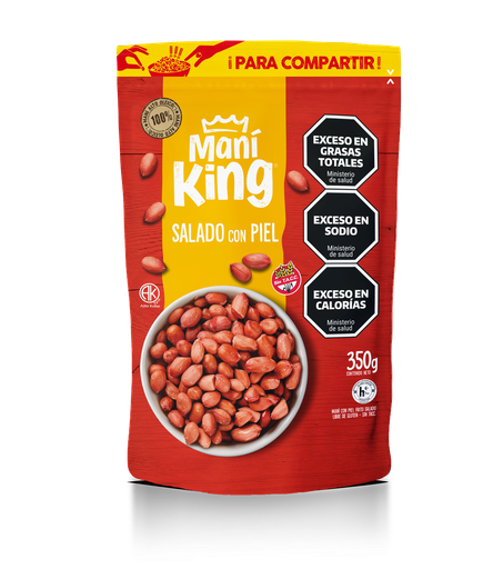 [101034] Maní King Frito Salado con Piel x350g (x20)