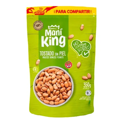 [101037] Maní King Tostado sin Piel ni Sal x350g (x20)