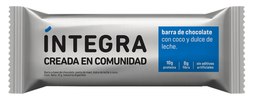 [101088] Barra Integra de Chocolate, Coco y Dulce de Leche x41g (16x12)
