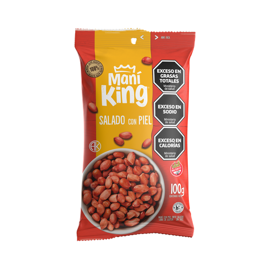 [101200] Maní King Frito Salado con Piel x100g (x15)