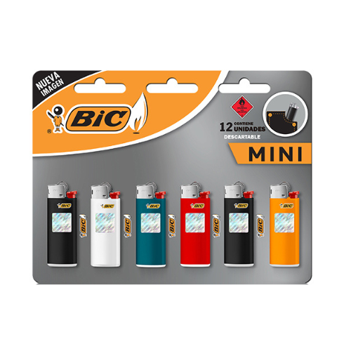 [6093] Encendedor Bic Mini Liso Disp. x6u