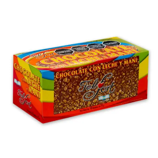 [13640] Chocolate Leche y Maní Felfort 8x10x75g.