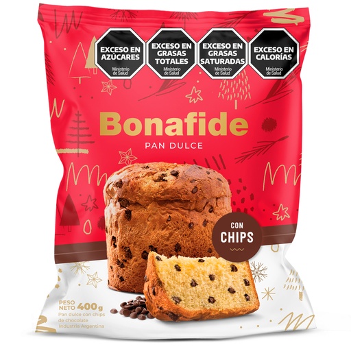 [37082] Pan Dulce Bonafide con Chips Chocolate x400g (x6)