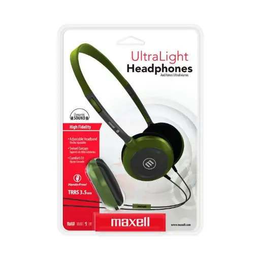 [47381] Auriculares Maxell Vincha HP-200 Verde Oliva