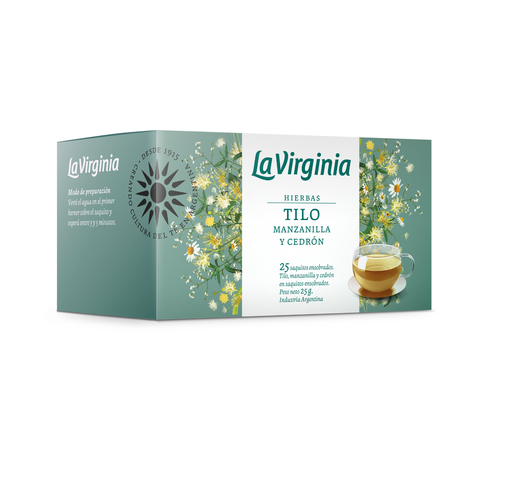 [100024] Té Hierba Tilo, Manzanilla y Cedrón La Virginia 6x25u.