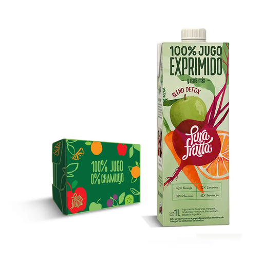 [100045] Jugo 100% Exprimido Pura Frutta Blend Detox - Naranja, Manzana, Zanahoria y Remolacha 1000ml