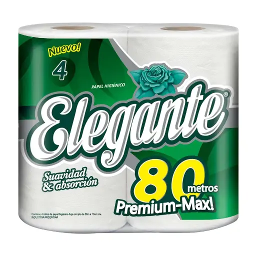 [100050] Papel Higiénico Elegante 4x80m Premium S/H (x10)