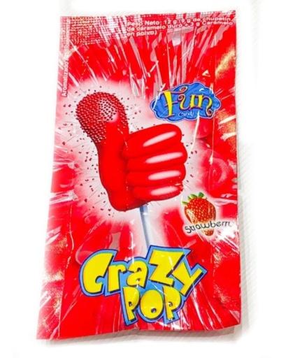 [100067] Chupetin Crazy Pop Tira Frutilla 40x5u