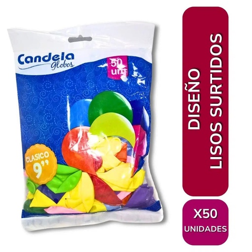 [100083] Globos 9" Lisos x50u (x100)