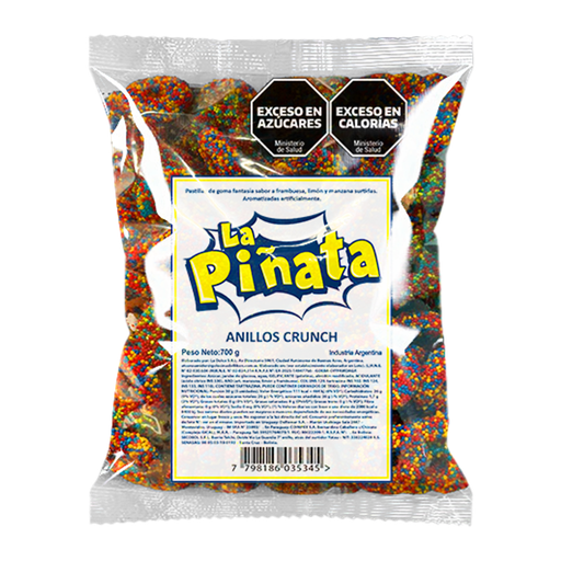 [100094] Goma La Piñata Anillos Crunch x700g (x8)