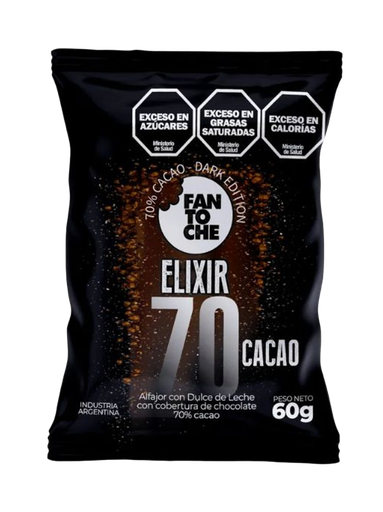 [100106] Alfajor Fantoche Elixir 70% Cacao x60g (x12)