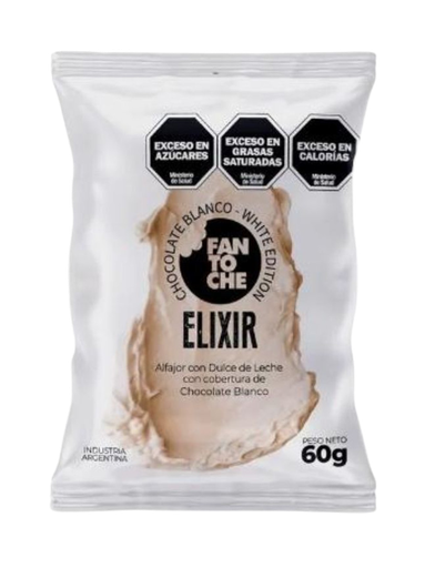 [100107] Alfajor Fantoche Elixir Chocolate Blanco 12x70g
