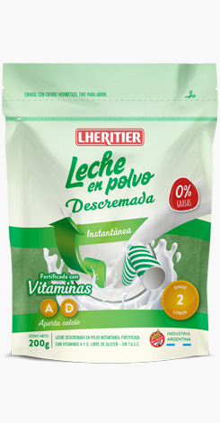 [100148] Leche Descremada en Polvo Lheritier D/P x200g (x12)