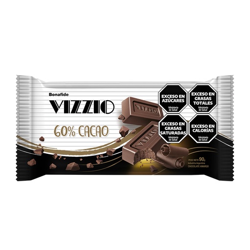 [100180] Tableta Chocolate Vizzio 60% Cacao x90g (6x12)