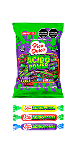 [100208] Caramelo Masticable Pico Dulce Ácido Power x500g (x12)