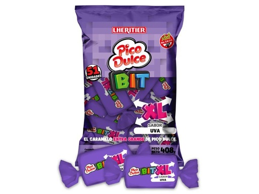 [100210] Caramelo Masticable Pico Dulce BIT Uva x408g (x12)