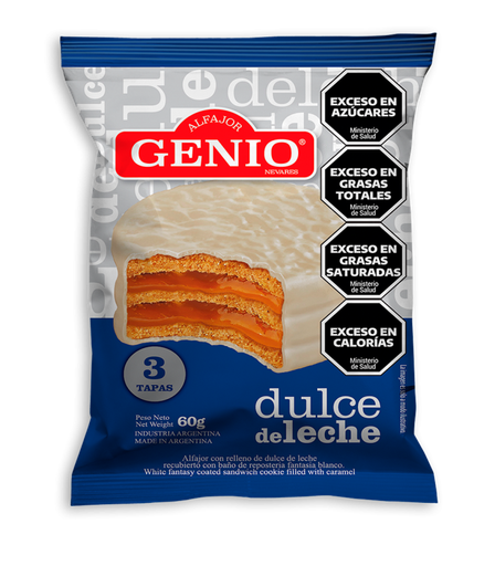 [100257] Alfajor Genio Triple Blanco x60g (x24)