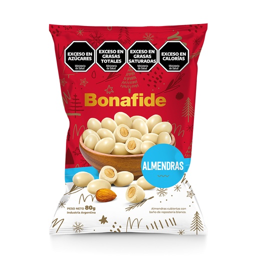 [100269] Almendras Bonafide con Baño Blanco x80g (x20)