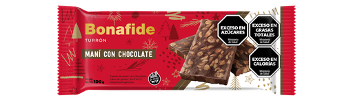 [100272] Turrón Bonafide Chocolate con Mani x100g (x40)