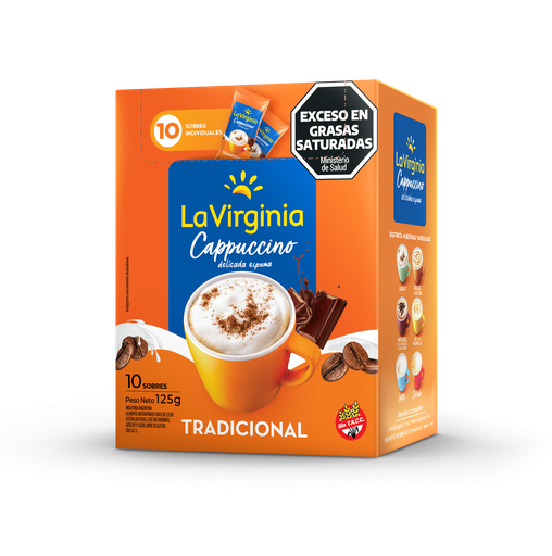 [100315] Cappuccino Tradicional En Sobre La Virginia 10x12,5g (x10)