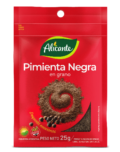 [100330] Pimienta Negra Molida Alicante sin Tacc x25g (x12)