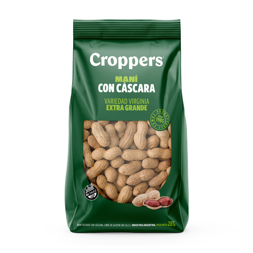 [100373] Maní Tostado con Cáscara Croppers x285g (x12)