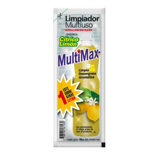 [100510] Limpiador Multiuso Multimax Limón Rinde 1 L x35ml (x18)