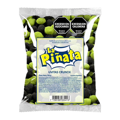 [100516] Goma La Piñata Uvitas Crunch x700g (x8)