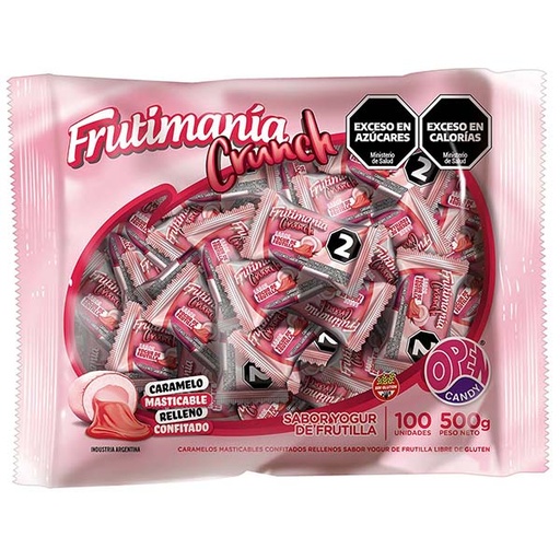 [100541] Caramelo Frutimania Crunch Yogurt Frutilla x500g (x12)