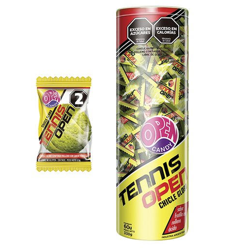 [100545] Chicle Open Candy Tennis Tubo x60u (x12)