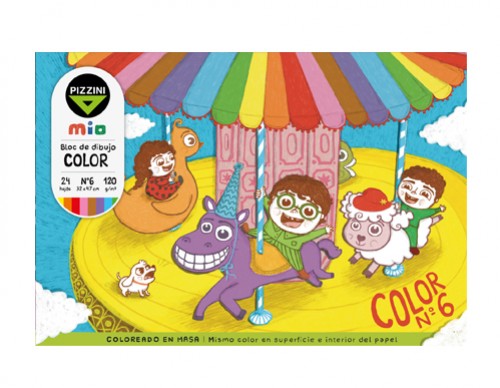 [100607] Block de Hojas Pizzini Color x120g 22x32cm x24h (x10)