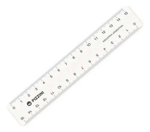 [100611] Regla Escolar Pizzini x15cm Cristal (x25)