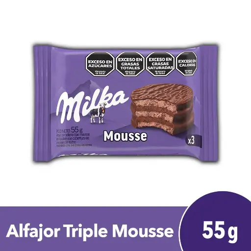 [100644] Alfajor Triple Milka Mousse x55g (x36)
