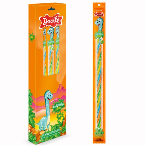 [100775] Goma Docile Canudinho Dino Big Frutilla x26g (6x24)