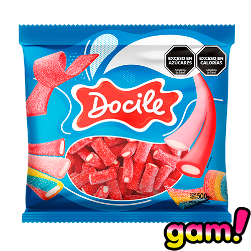 [100800] Goma Docile Mini Regaliz Frutilla Ácida x500g (x12)