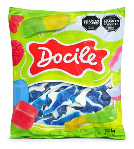 [100802] Goma Docile Tiburón Azul Blueberry x1kg (x12)