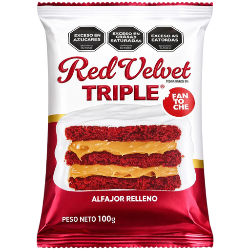 [100803] Alfajor Fantoche Triple Red Velvet x100g (x12)