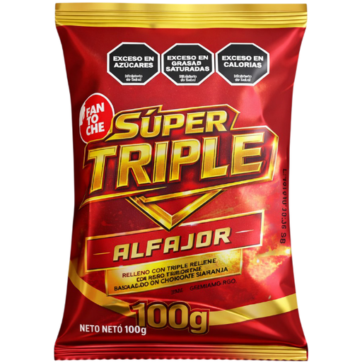[100804] Alfajor Fantoche Super Triple x100g (x12)