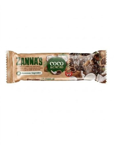 [100825] Barra Zanna's Sabor Coco y Cacao x40g (24x12)