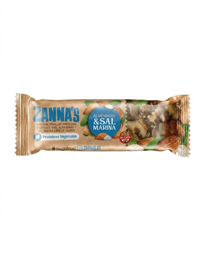 [100826] Barra Zanna's Sabor Almendras y Sal Marina x40g (24x12)